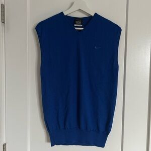 Nike Wool V-Neck Blue Sweater Vest